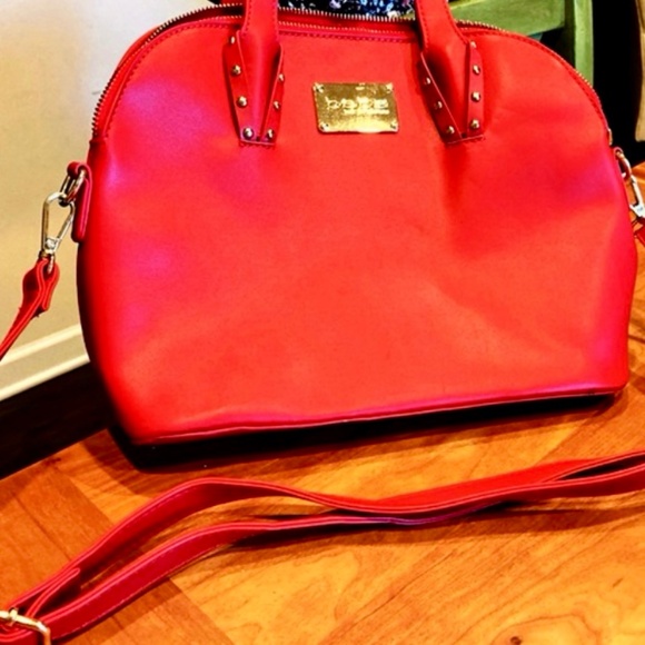 Vibrant Red Bebe Clairee Dome Satchel Bag *see description* - Picture 1 of 10